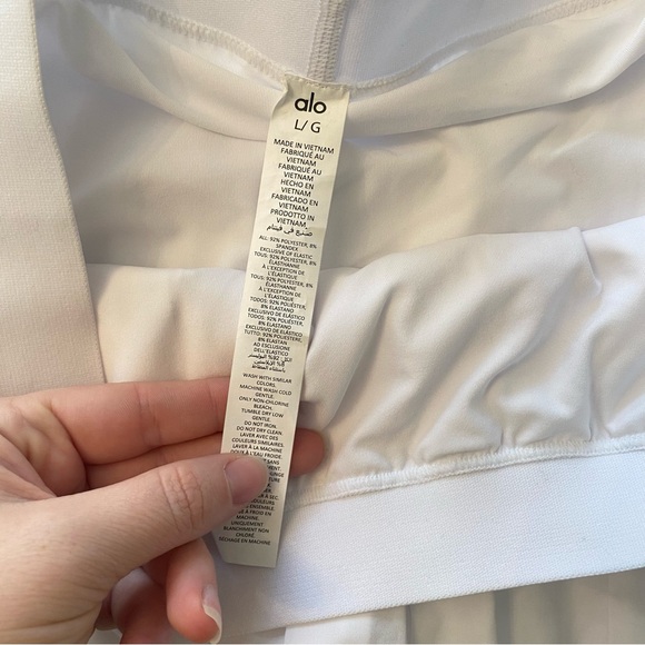 Alo Yoga White Varsity Tennis Skirt size large - Picture 5 of 6